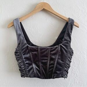 Zara Velvet Corset Top Size XS